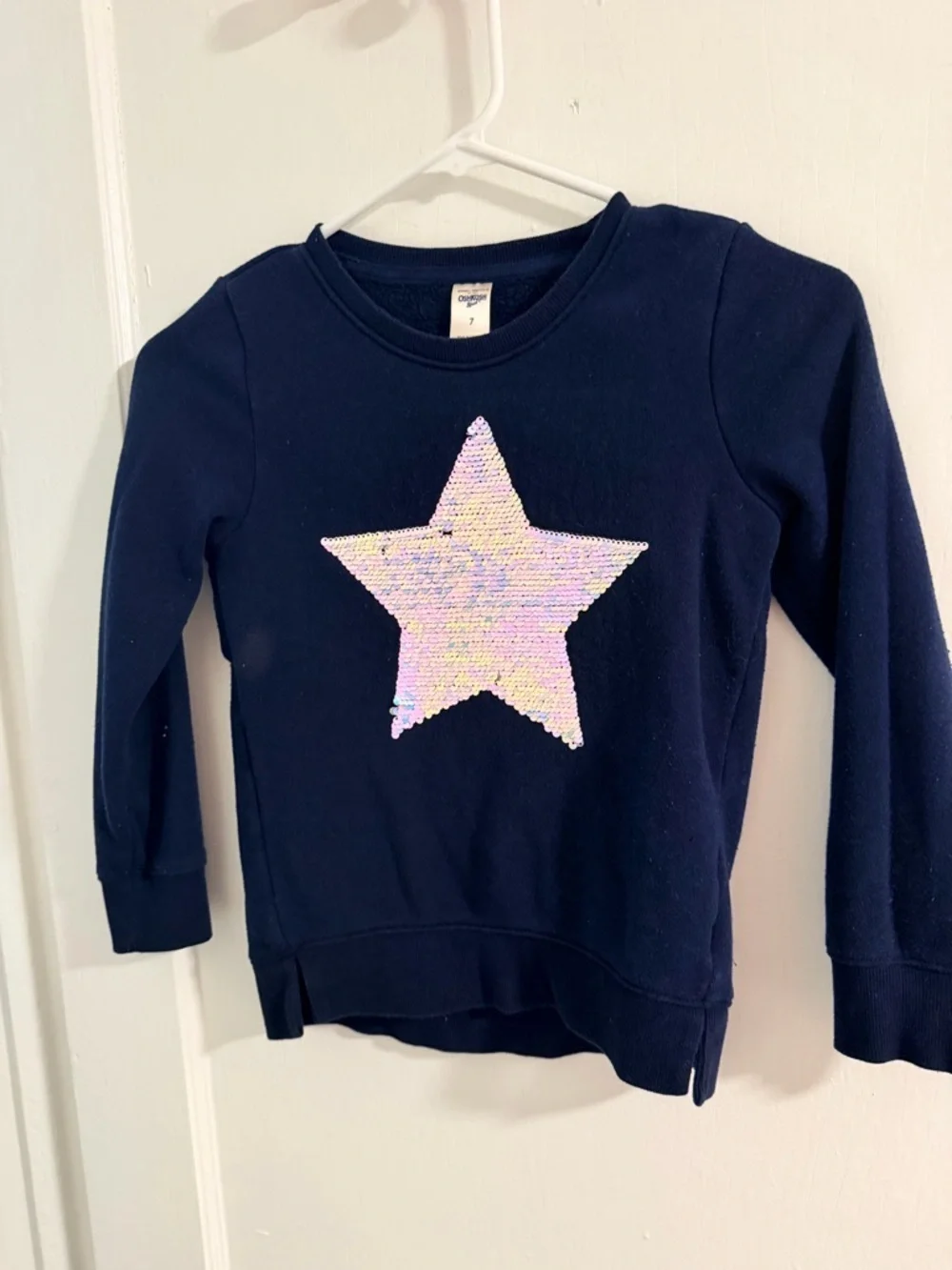OshKosh B'gosh Navy Sweatshirt with Iridescent Pink Star